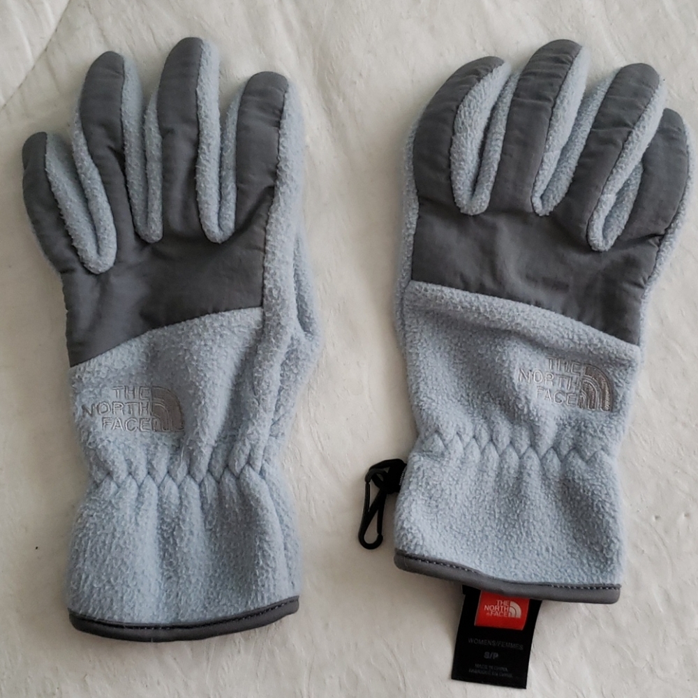 Light blue north face gloves